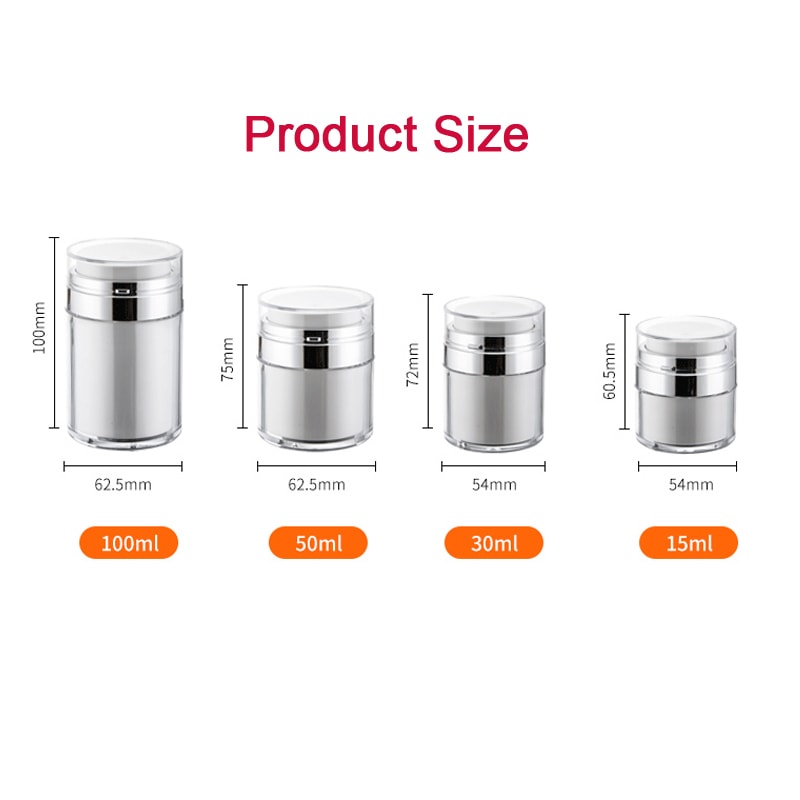 Portable Cosmetic Sub-Bottling Jar Travel, Vacuum Cream Bottle AS Acrylic, Lotion Sunscreen Foundation