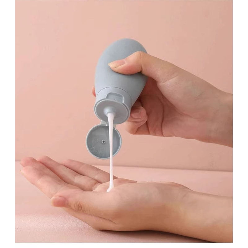 Portable Travel Essentials Silicone Lotion Squeeze Tube, Empty Shampoo Bottle for On-the-Go