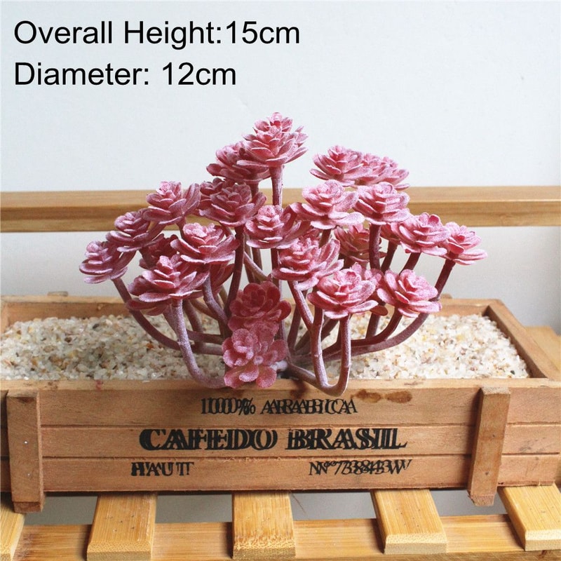 Artificial Red Flocking Succulent Bonsai Home Garden Office DIY Decoration 8