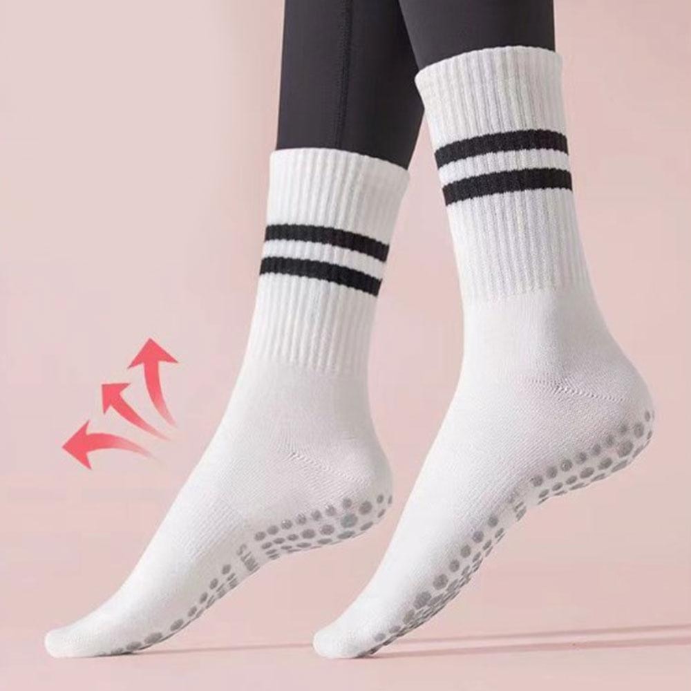 Non-slip Silicone Sports Socks, Cotton Mid-tube Bottom, Indoor Fitness Yoga Dance Pilates Gym Socks