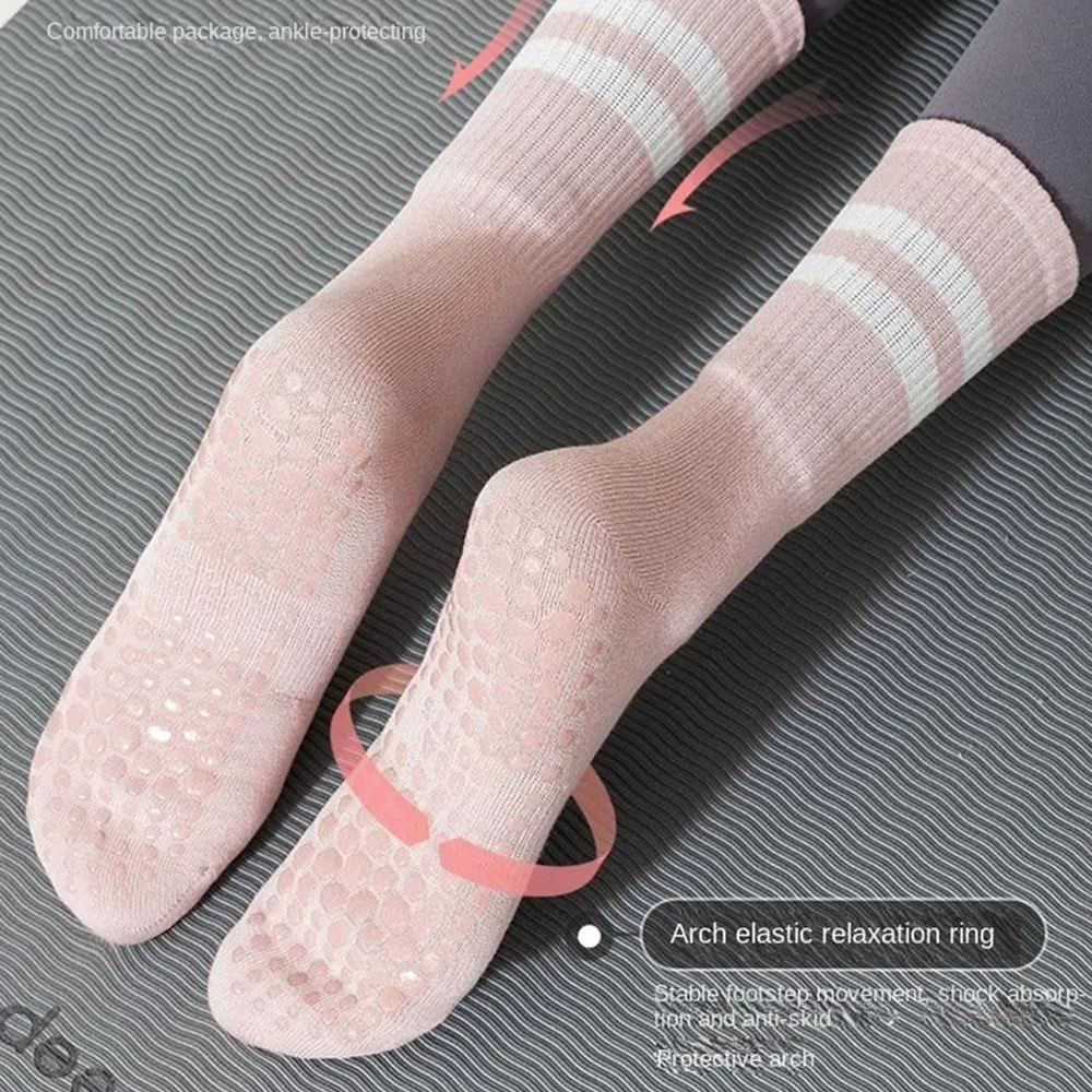 Non-slip Silicone Sports Socks, Cotton Mid-tube Bottom, Indoor Fitness Yoga Dance Pilates Gym Socks