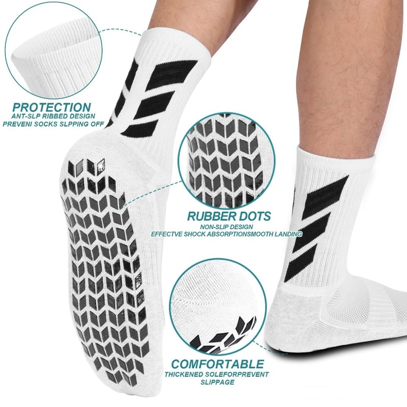 Football Socks for Men, Anti-Slip Sports Socks, Yoga, Hospital & Training