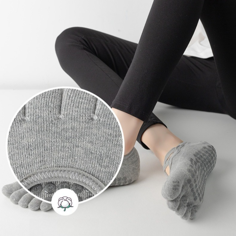 Five Toe Silicone NonSlip Yoga Sock Bandage Anti Slip Pilates Socks New Women Fitness Sports Cotton 2