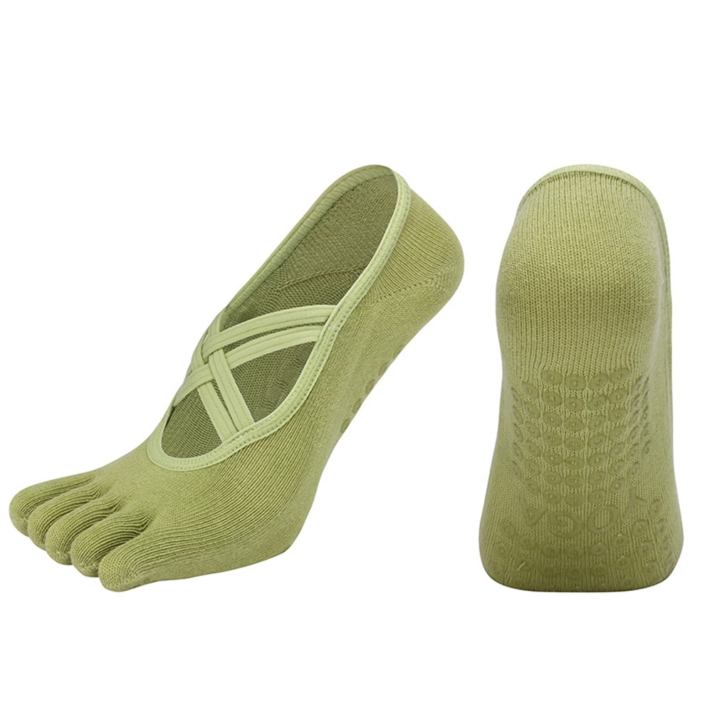 Five Toe Silicone NonSlip Yoga Sock Bandage Anti Slip Pilates Socks New Women Fitness Sports Cotton 16