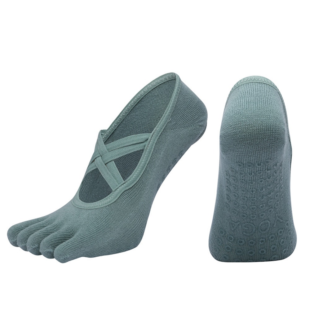 Five Toe Silicone NonSlip Yoga Sock Bandage Anti Slip Pilates Socks New Women Fitness Sports Cotton 18