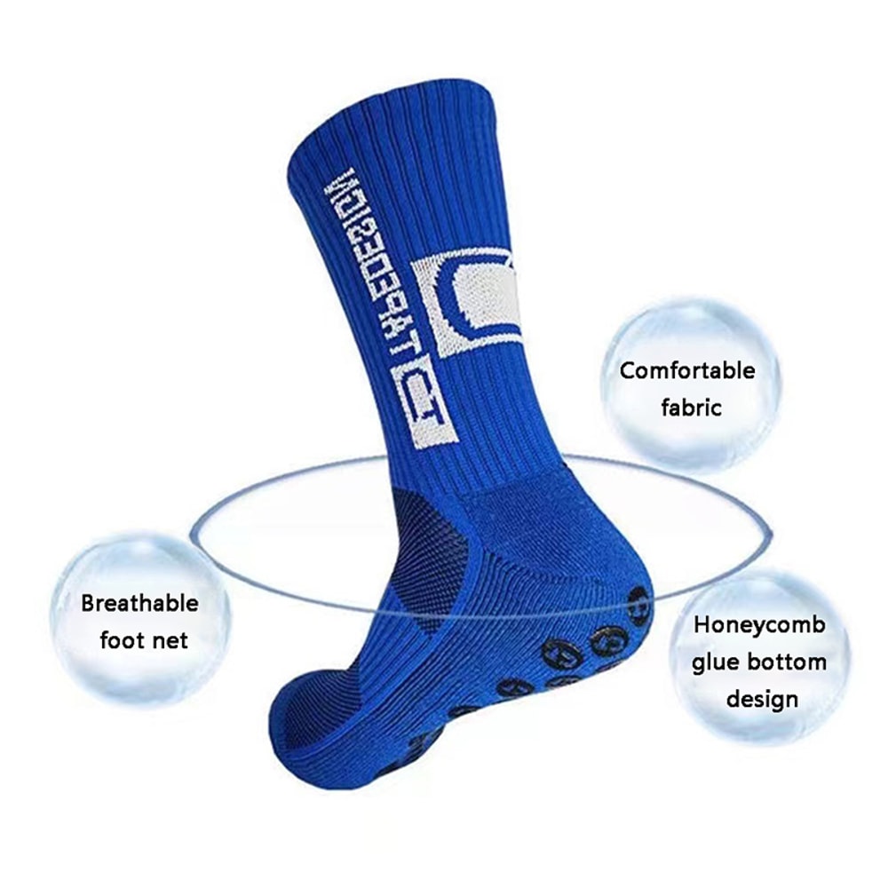 Mid Calf AntiSlip Football Socks NonSlip Tape Design For Soccer Sport Cycling Yoga Men Women Grip 3