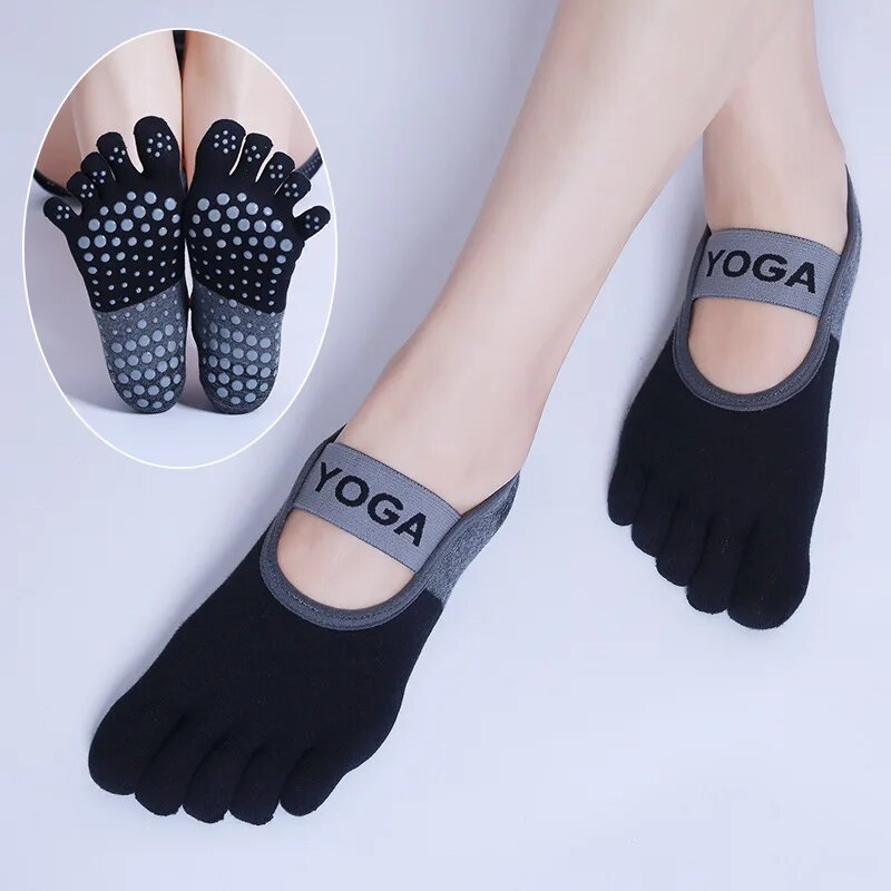 Ladies Breathable Yoga Socks, Silicone Non-Slip Pilates Socks, Cotton Gym Sock for Women, Backless Fitness Ballet Dance
