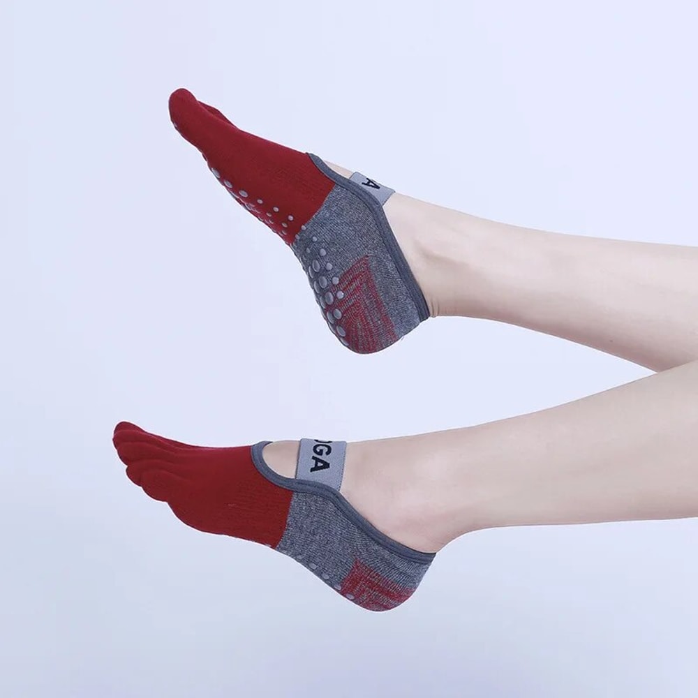 Ladies Breathable Yoga Socks, Silicone Non-Slip Pilates Socks, Cotton Gym Sock for Women, Backless Fitness Ballet Dance