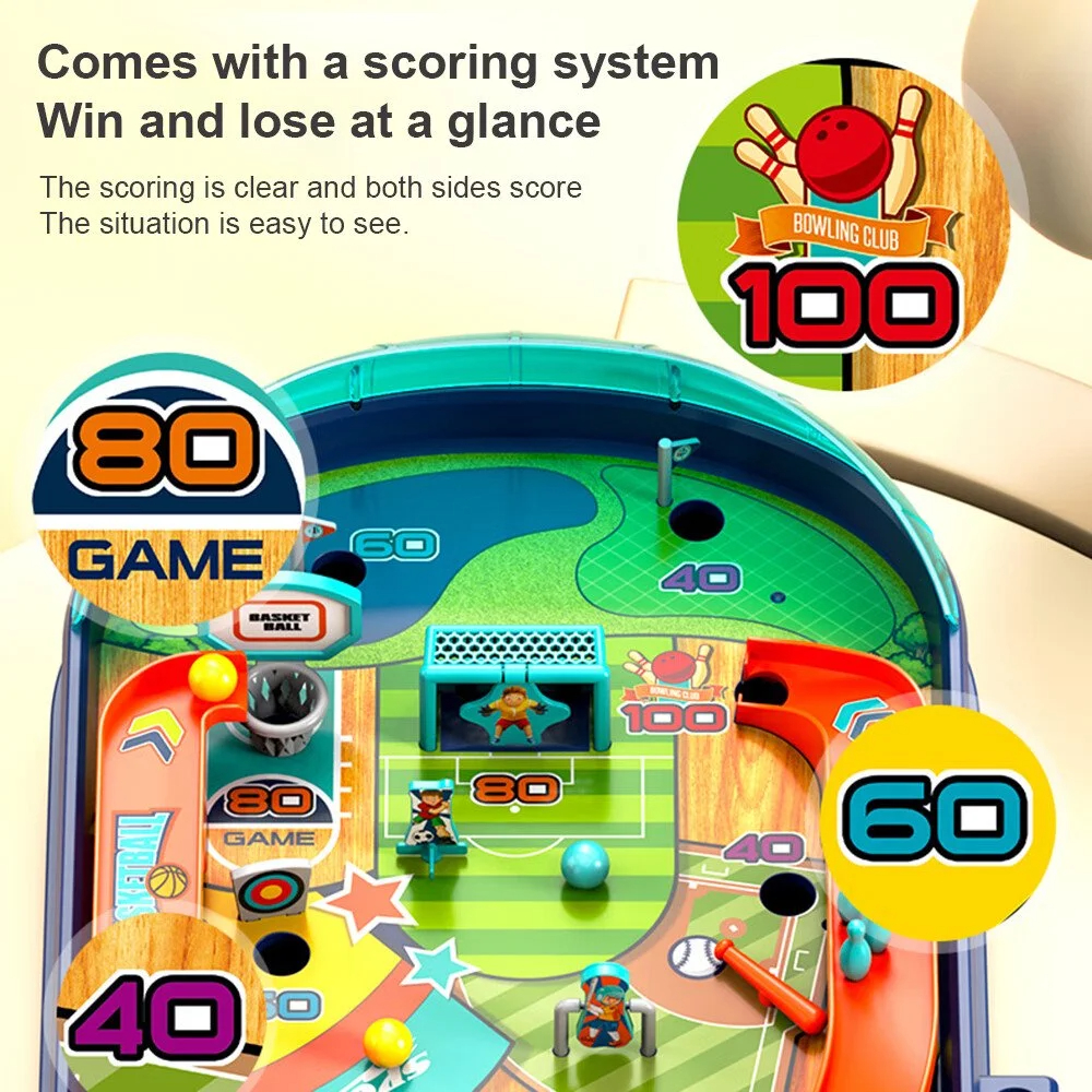 TwoPlayer Pinball Table Game Marble Battle Action Toy ParentChild Learning Fun Gift For Kids 3