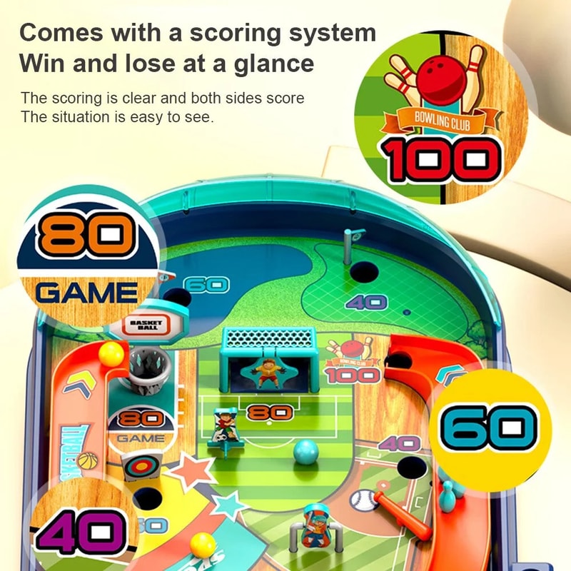 TwoPlayer Pinball Table Game Marble Battle Action Toy ParentChild Learning Fun Gift For Kids 3