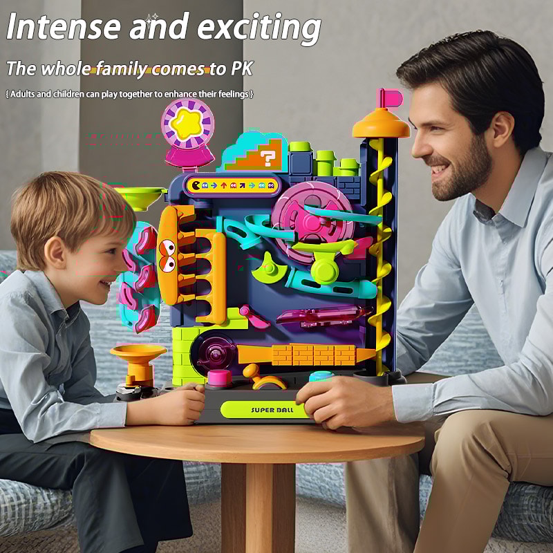 Interactive Montessori Toy, Multi-Layer Track Game Rail with Rolling Ball, Brain Development Toy for Children