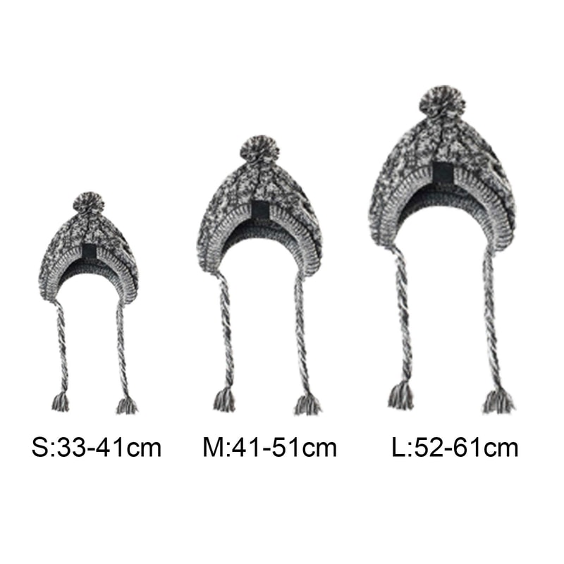 Fluffy Ball Winter Warm Dog Hat, Windproof Knitting for French Bulldog and Chihuahua Puppies