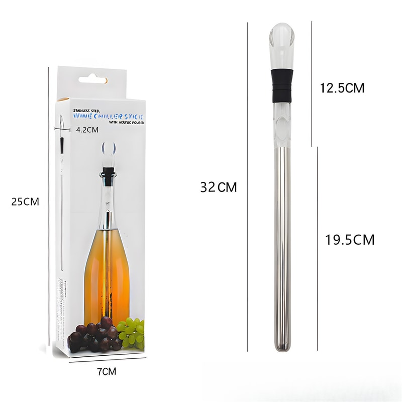 Wine Cooler, Stainless Steel Wine Cooling Stick, Bar Pourer, Beer Chiller Stick