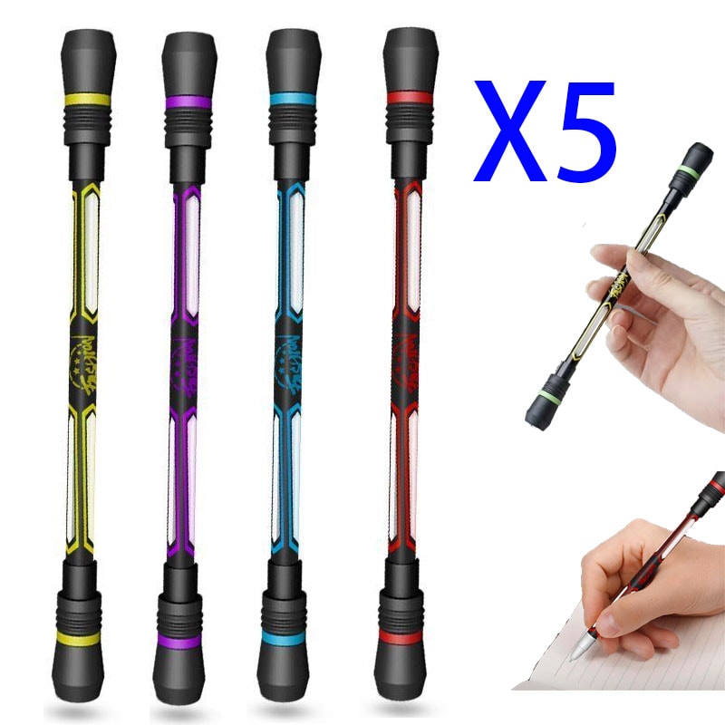 Stress Relieve Ballpoint Pen Hand Spinner, Rotating Anti Slip Gel Pen for Office School Supplies