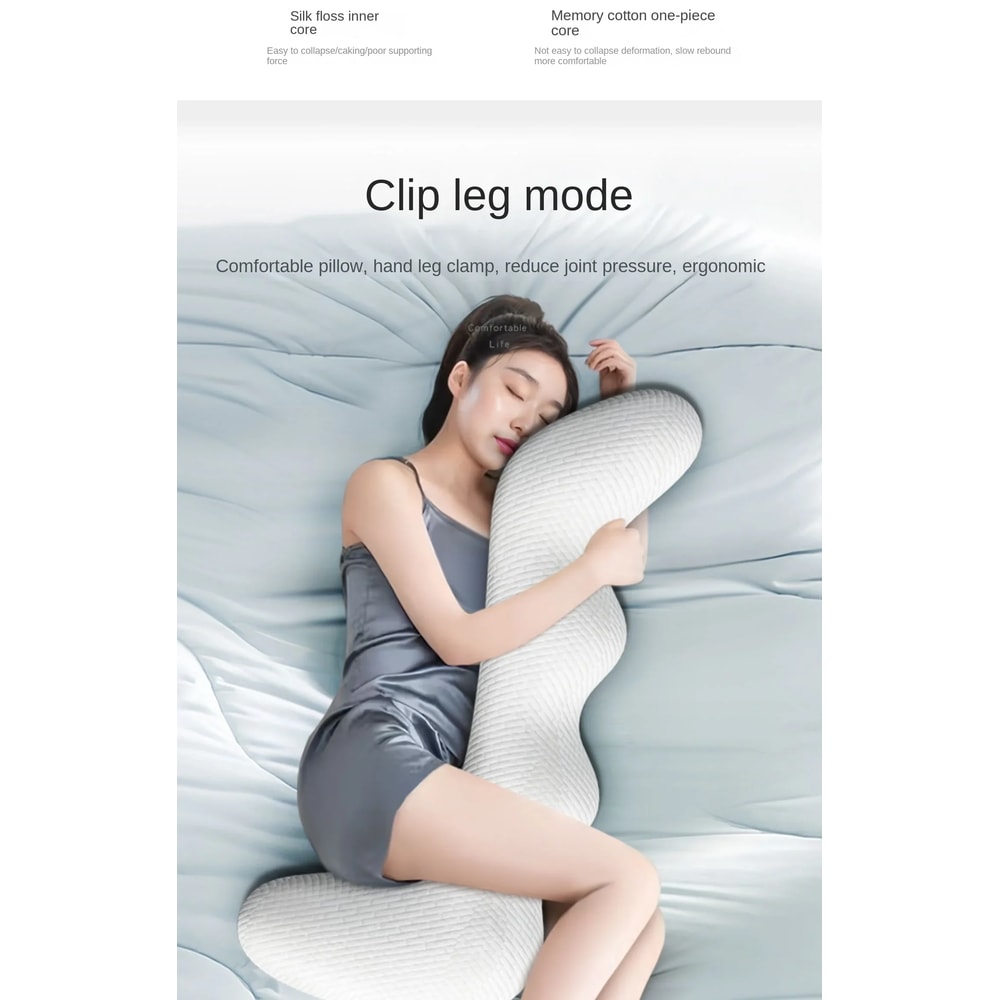 Side Sleeping Large Memory Foam Pillow Removable Washable Knitted Cushion For Neck Support With Cla 1