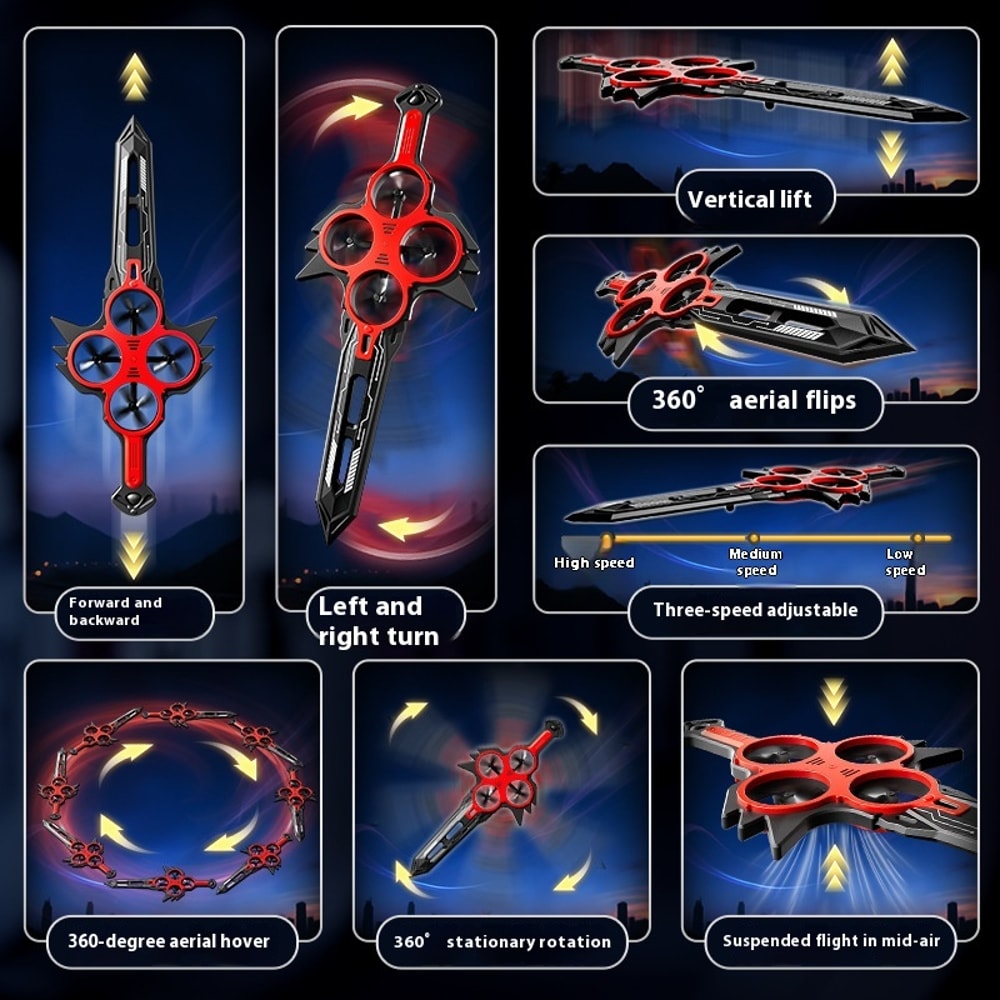 RC Glider For Adults Flying Sword Drone Stunt Hand Remote Controlled DropResistant 1