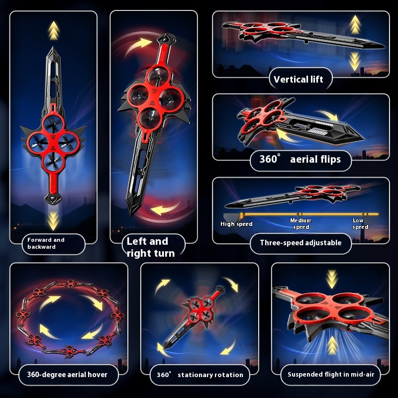 RC Glider For Adults Flying Sword Drone Stunt Hand Remote Controlled DropResistant 1