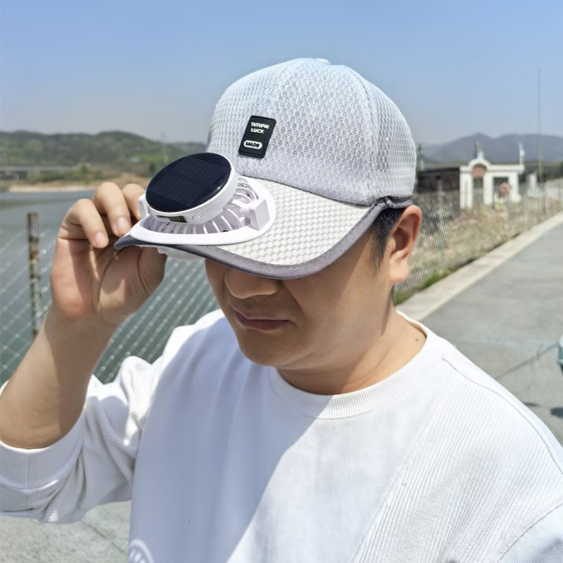 USB Rechargeable Outdoor Sun Protection Hat Breathable Baseball Cap With Solar Fan Summer Cooling S 2