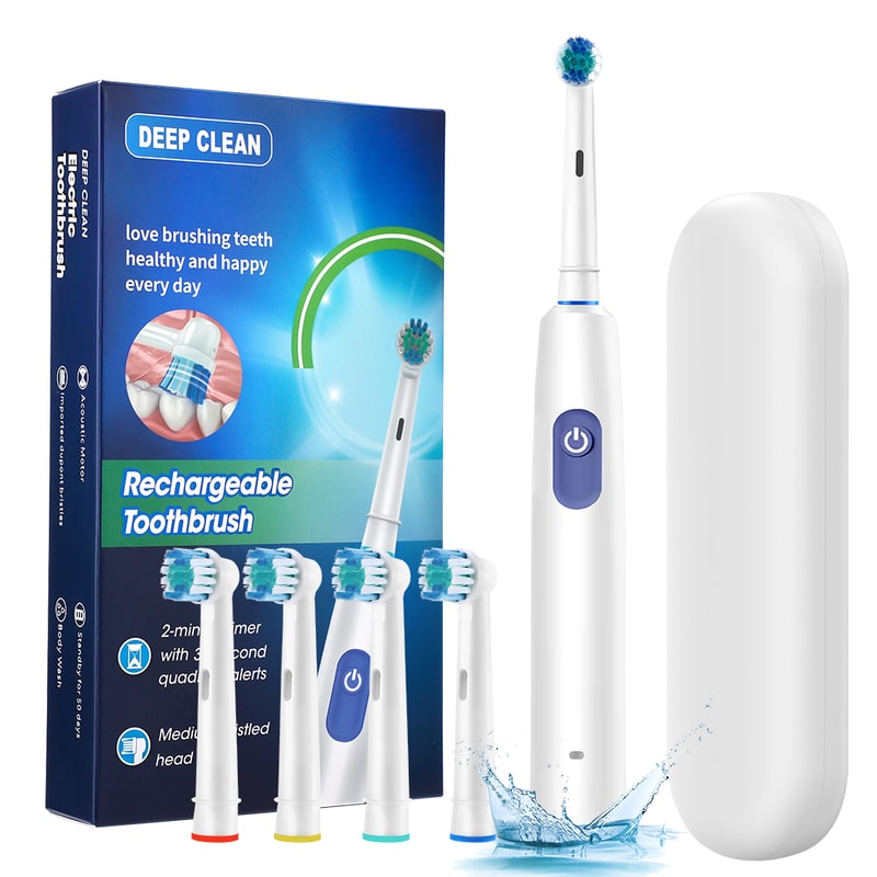 Rechargeable Rotary Toothbrush Intelligent Rotating Electric Toothbrush Compatible With Oral B Repl 8
