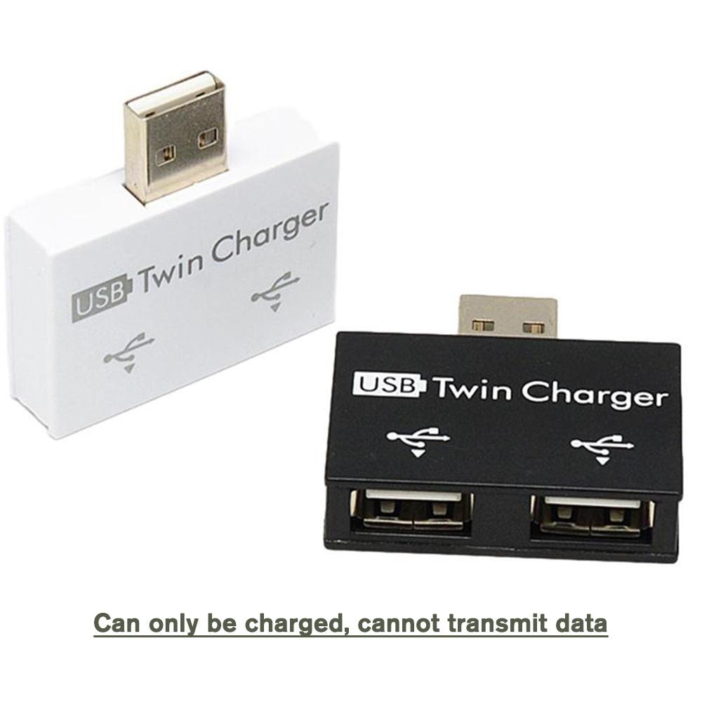 Charging Data Interface Splitter, OTG Head Hub Adapter, Dual Port USB Current Extender