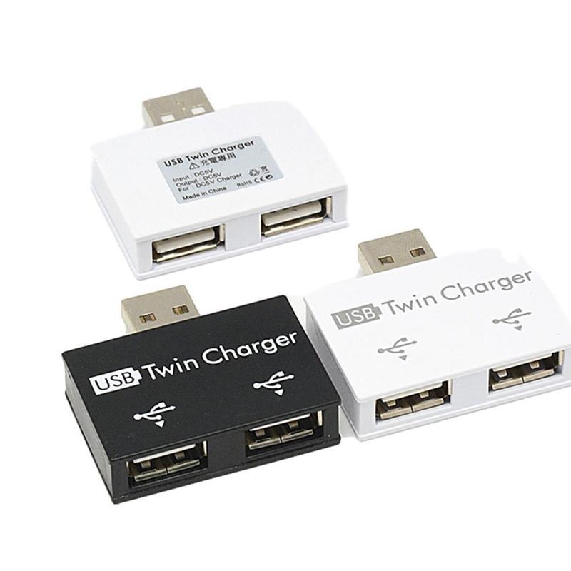 Charging Data Interface Splitter, OTG Head Hub Adapter, Dual Port USB Current Extender