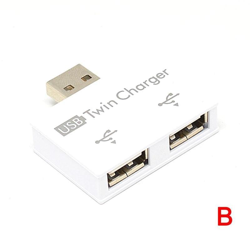 Charging Data Interface Splitter, OTG Head Hub Adapter, Dual Port USB Current Extender