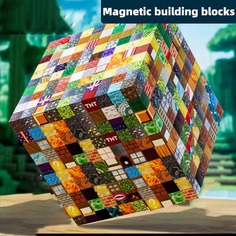 Children DIY Magnetic Building Blocks Set with Play Storage Box