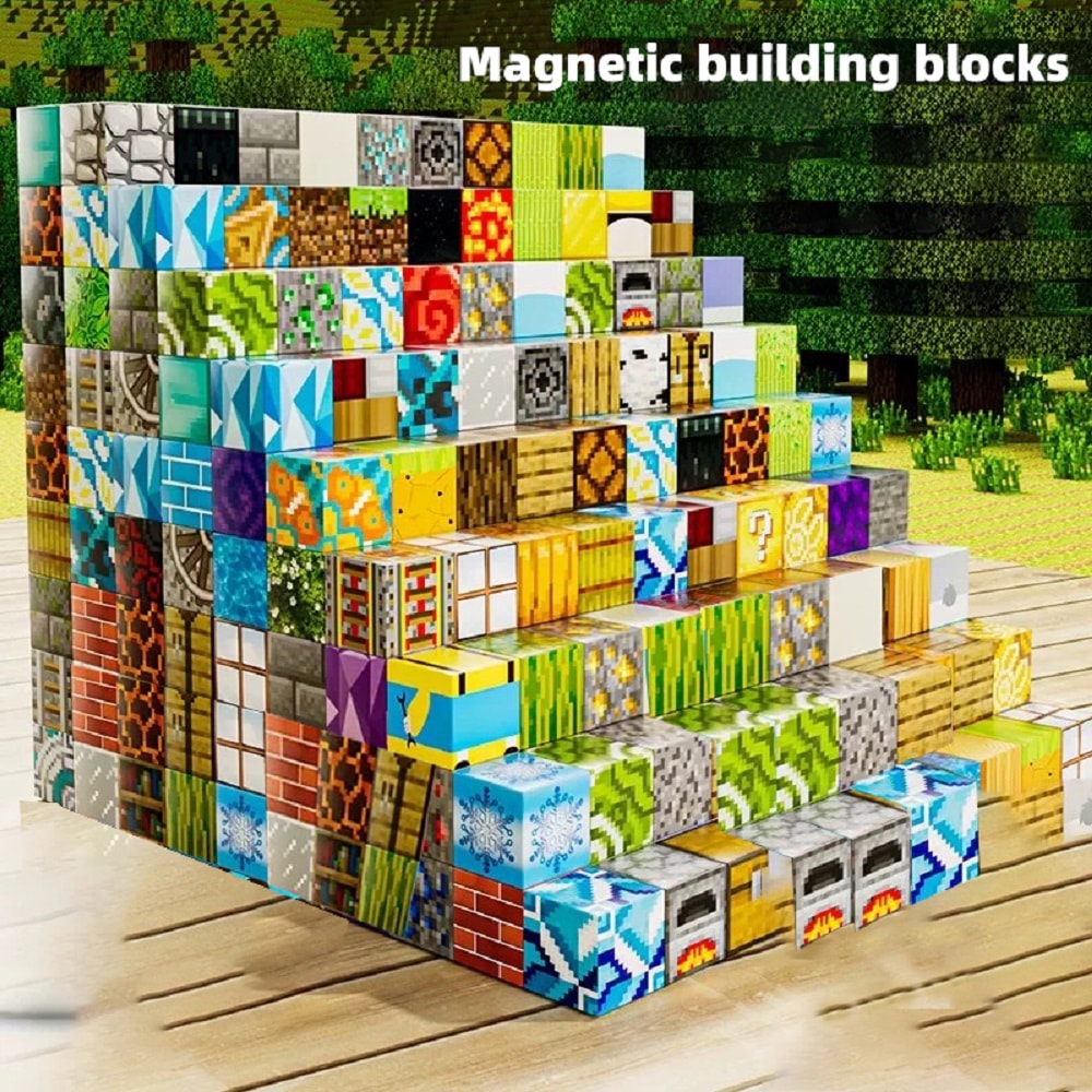 Children DIY Magnetic Building Blocks Set with Play Storage Box