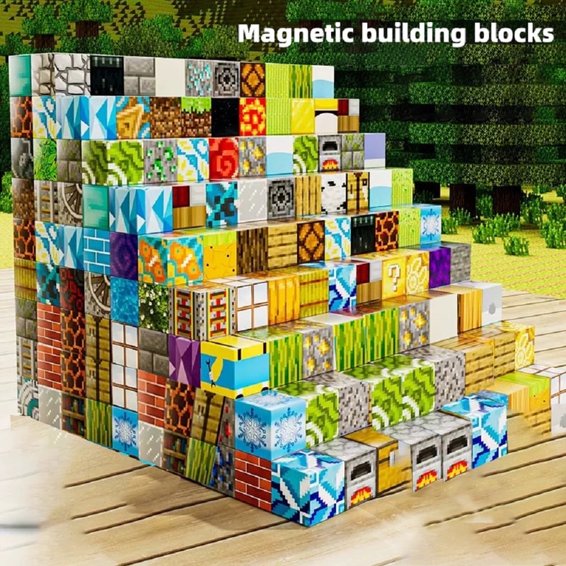 Children DIY Magnetic Building Blocks Set with Play Storage Box