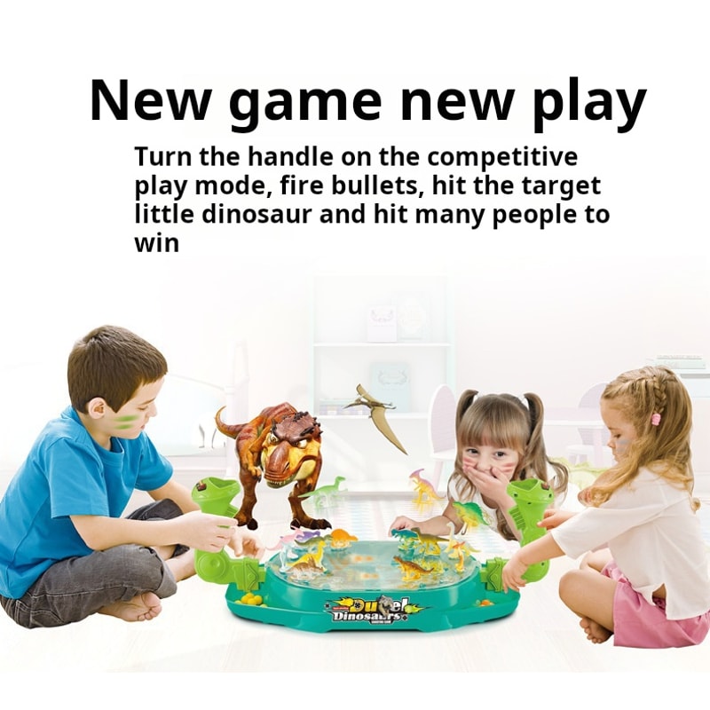 Pinball Catapult Toy, Children's Two-Player Battle Dinosaur Board Game, Parent-Child Educational Interactive Toy