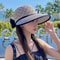 Outdoor Sun Protection Women Hats Solid Color Ladies Panama Caps With Wide Brim And Bowknot 4