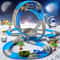Electric Engineering Race Car Toy Space Track Toys Magic Climbing Bendable Flexible Race Track Cars 2