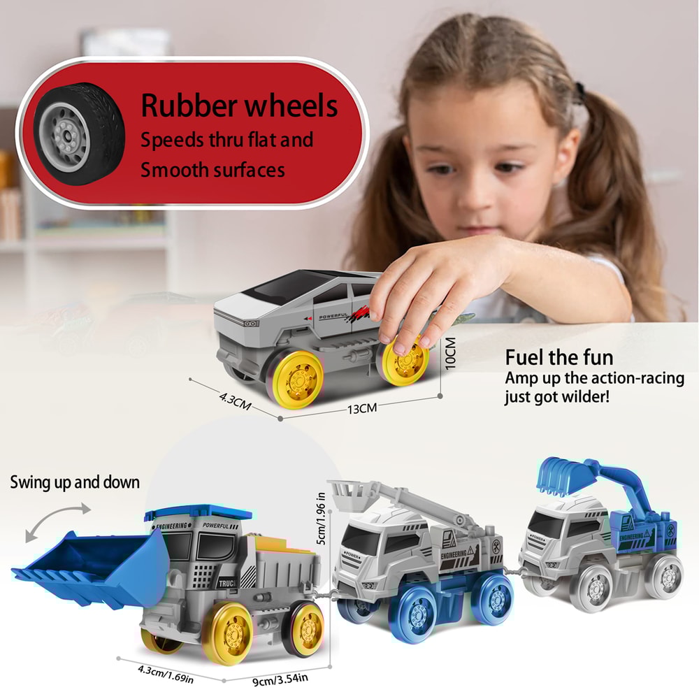 Electric Engineering Race Car Toy Space Track Toys Magic Climbing Bendable Flexible Race Track Cars 5