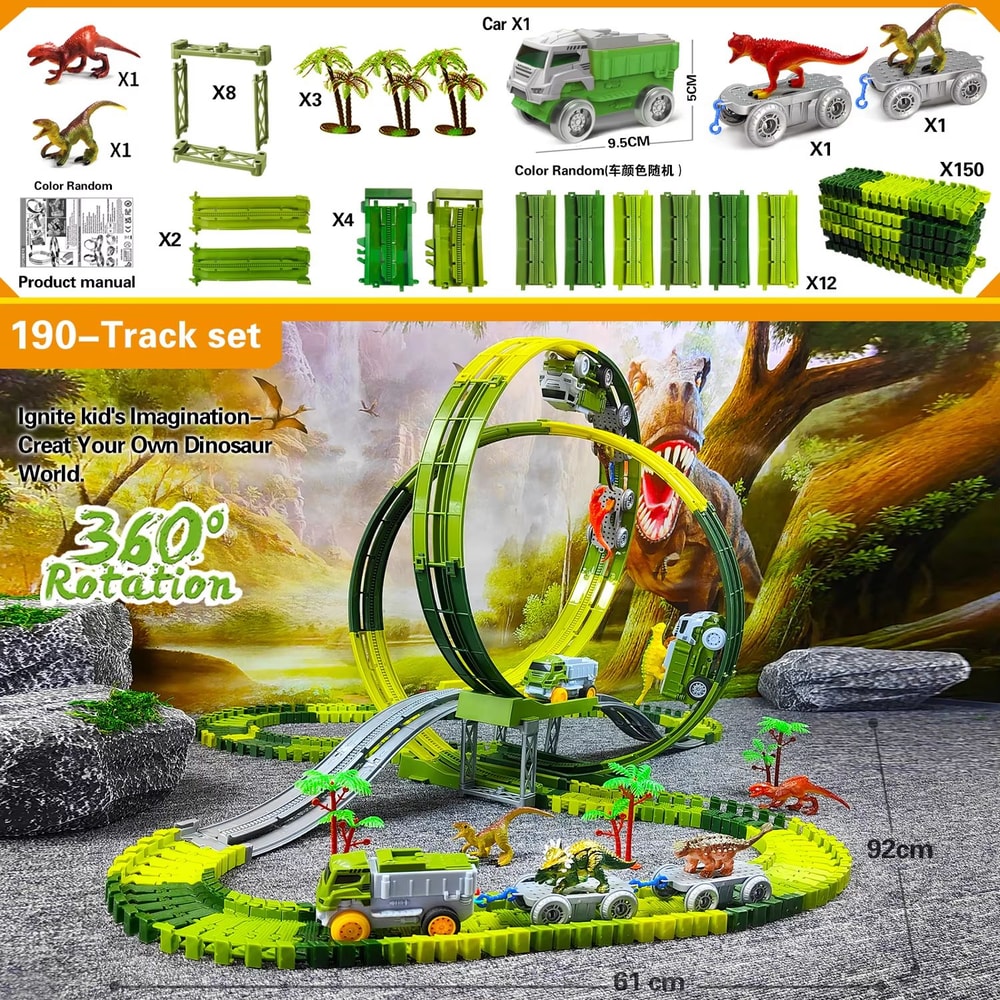 Electric Engineering Race Car Toy Space Track Toys Magic Climbing Bendable Flexible Race Track Cars 7