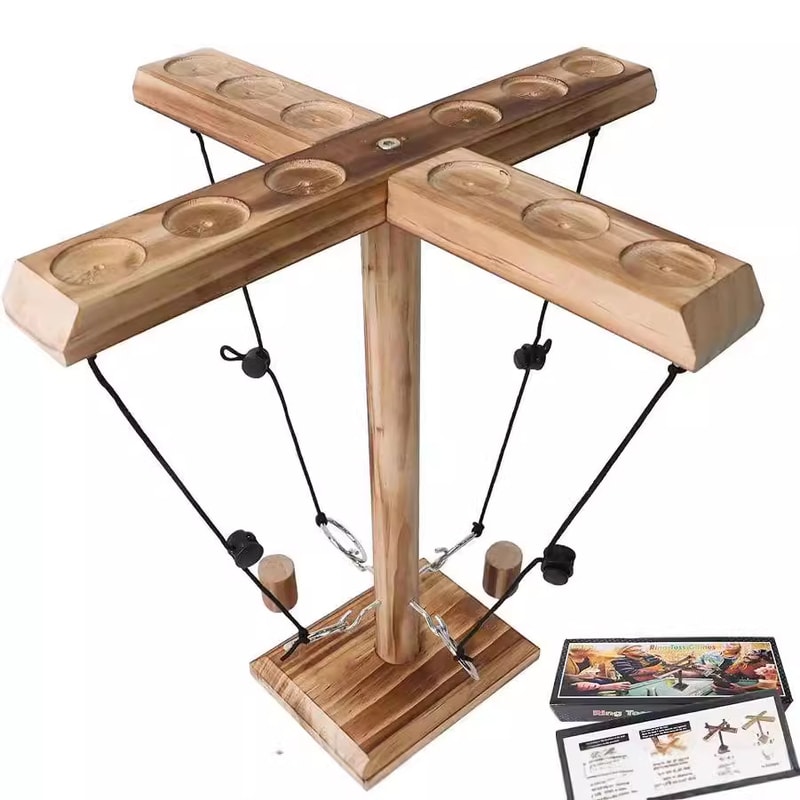 Wooden Board Games Shot Ladder Bundle, Kids Adults Ring Toss Tables Games, Home Party Drinking Games, Outdoor Bars Toy
