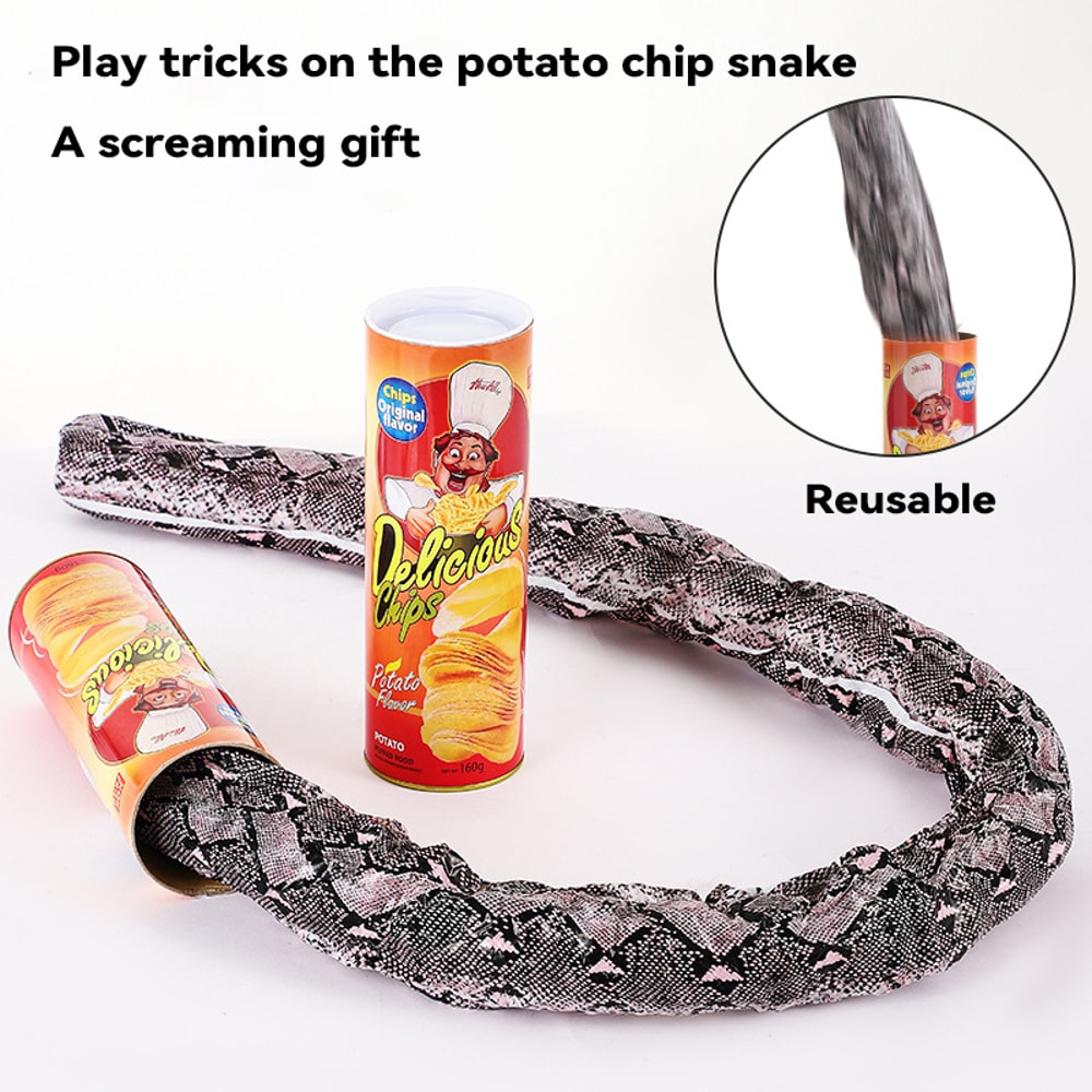 Scary Potato Chip Snake Magic Toy, Halloween Prank Gift, Fun Gag Trick for April Fool Day Party