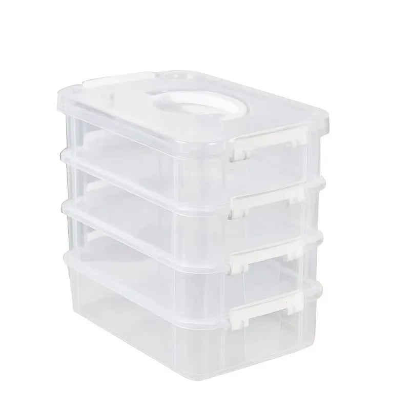Clear Stackable Storage Box with Lid, Plastic Organizer for Toy Blocks, Building Block Storage