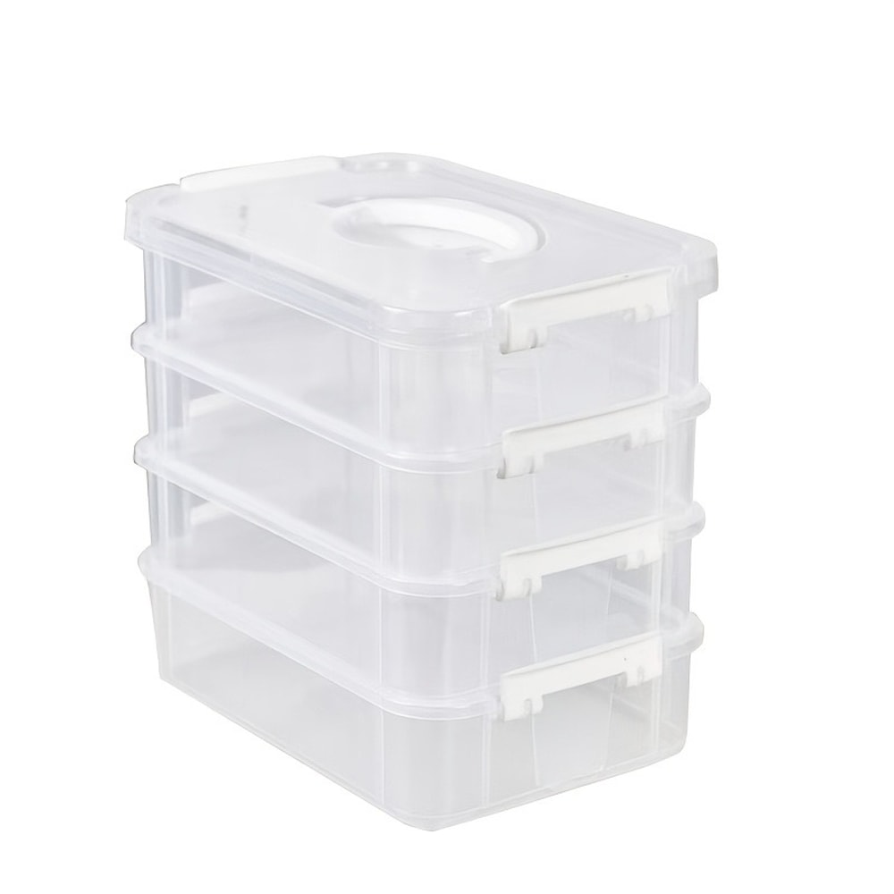 Clear Stackable Storage Box with Lid, Plastic Organizer for Toy Blocks, Building Block Storage