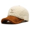 White Brown Lambswool Baseball Cap Big Letter Embroidery Men Winter Hats Warm Plush Trucker Hats Fo 0