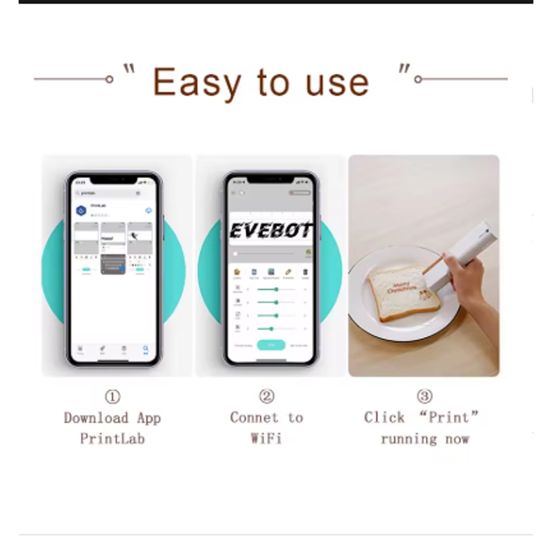 Mini Coffee Latte Art Inkjet Printpen Handheld Food Printer Portable DIY Patterns Design BT Wireles 5