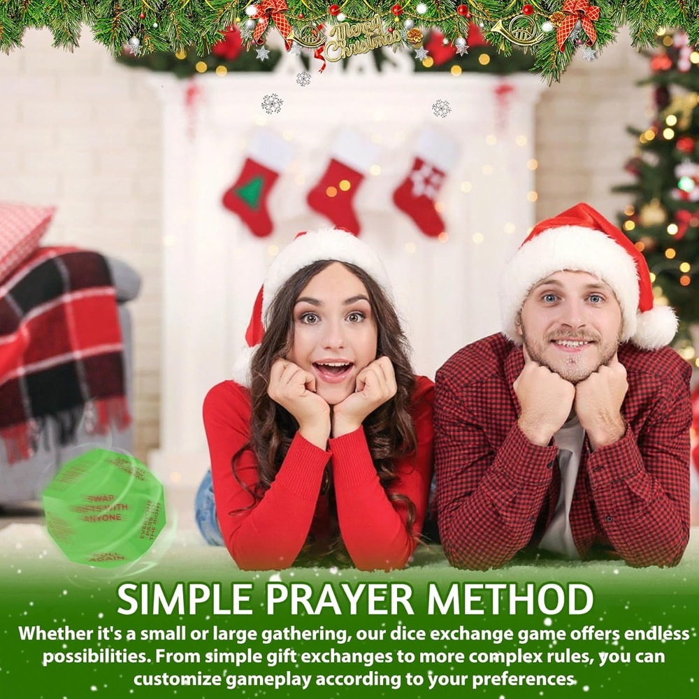 Large Exchange Dice for Xmas, Santa Swap Gift Exchange Family Game