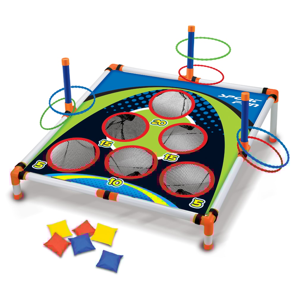 Outdoor Yard Toss Game Toy, Portable Cornhole Throwing Circle Ferrule Board Set, Easy Assemble Fun for Kids and Adults