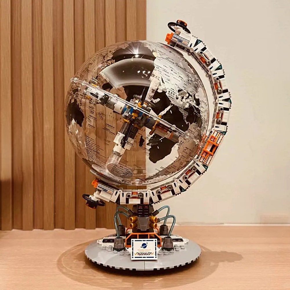 High Tech Construction Bricks Set, New Creative Technology Space Station Transparent Globe, Toy Gifts for Children
