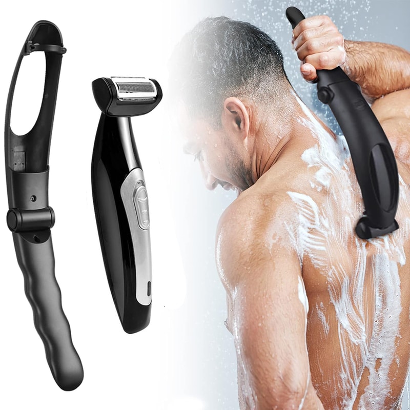Back Shavers for Men Long Handle, Detachable Extension Handle Body Groomers for Smooth Shaving