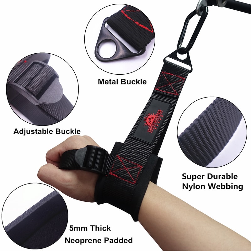 Arm Wrestling Forearm Strengthener, Fitness One-hand Wrist Strap Handle, Pull-down Bodybuilding Cable Attachment