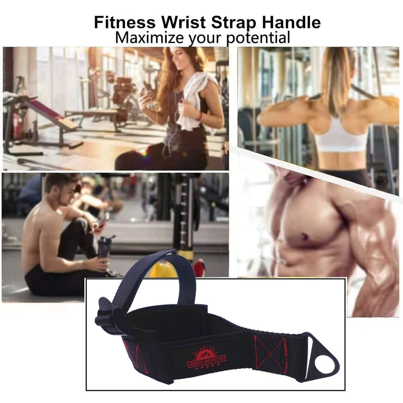 Arm Wrestling Forearm Strengthener, Fitness One-hand Wrist Strap Handle, Pull-down Bodybuilding Cable Attachment