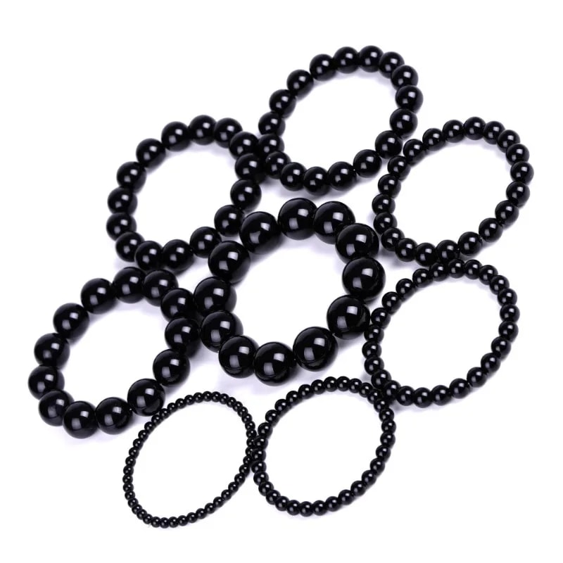 Bead Stretch Wristband Black Obsidian Healing Bracelet For Stress Relief Weight Loss Gift For Women 2