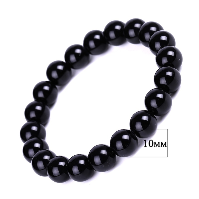 Bead Stretch Wristband Black Obsidian Healing Bracelet For Stress Relief Weight Loss Gift For Women 7