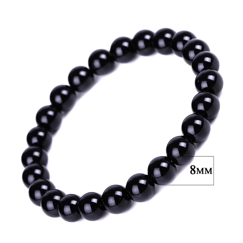 Bead Stretch Wristband Black Obsidian Healing Bracelet For Stress Relief Weight Loss Gift For Women 8