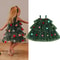 Star Lace Layered Tulle Sundress, Girls Christmas and Valentines Dress with Plush Ball Strap